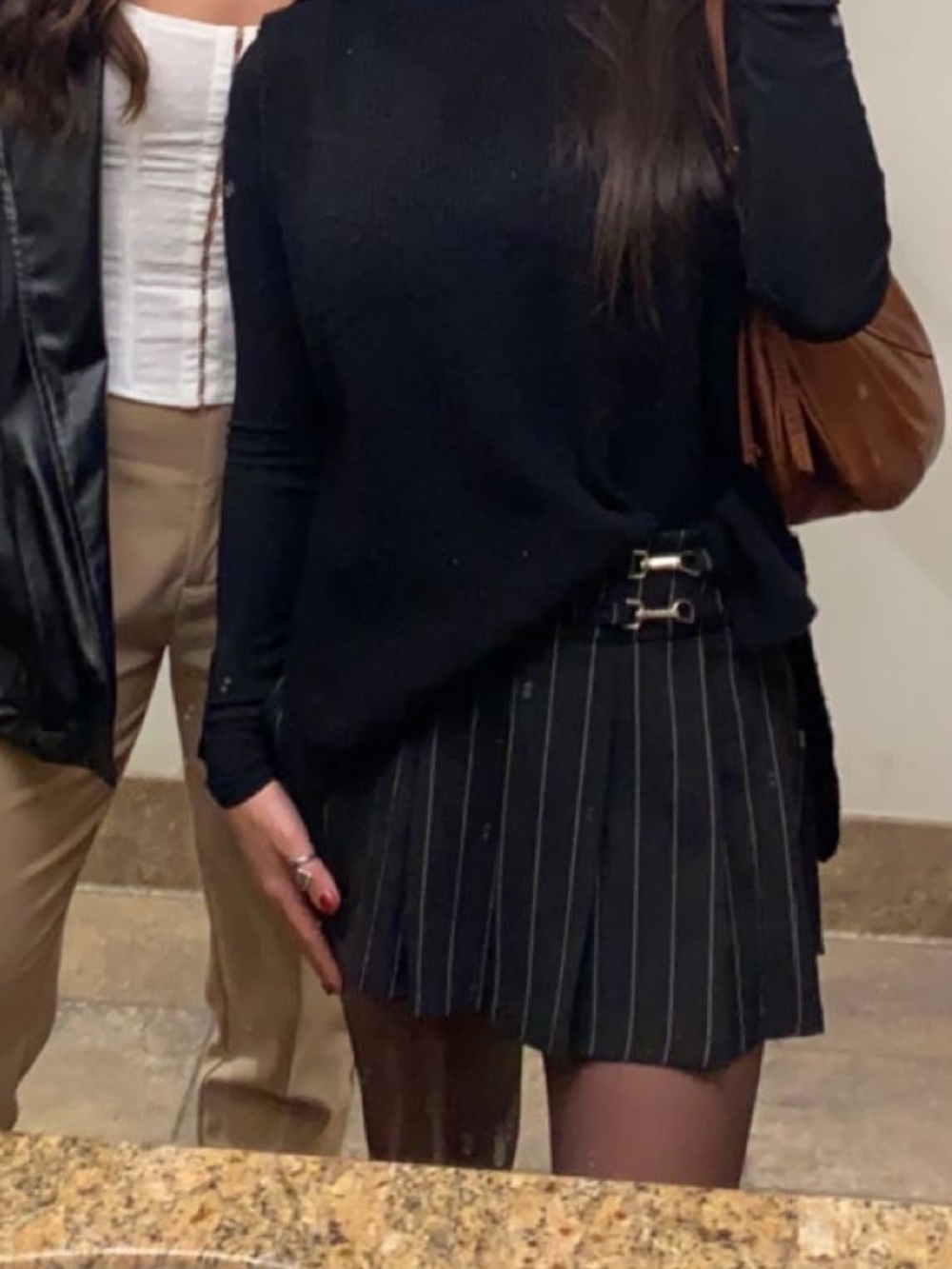 Forever 21 Pinstripe Pleated Skirt